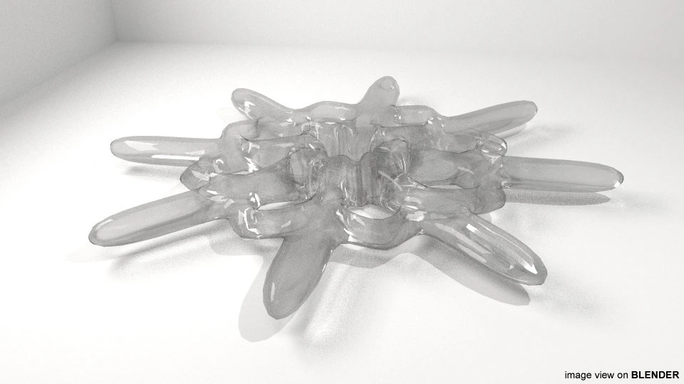 Snowflake - Type 6 3D Model .c4d .max .obj .3ds .fbx .stl .blend 