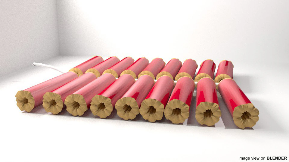 Firecracker - Cake 3D Model .c4d .max .obj .3ds .fbx .stl .blend 