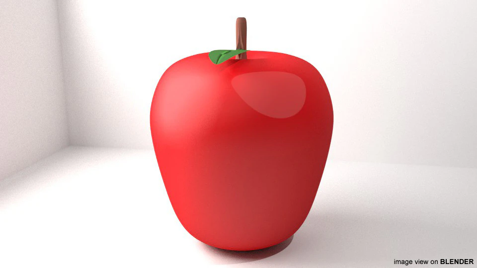 Fruit - Apple 3D Model .c4d .max .obj .3ds .fbx .stl .blend 