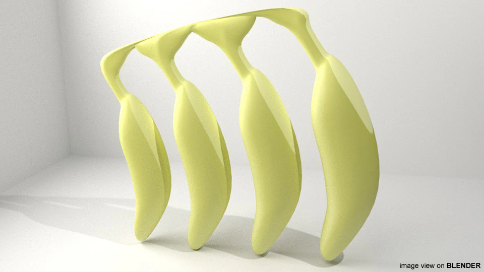 Fruit - Banana 3D Model .c4d .max .obj .3ds .fbx .stl .blend