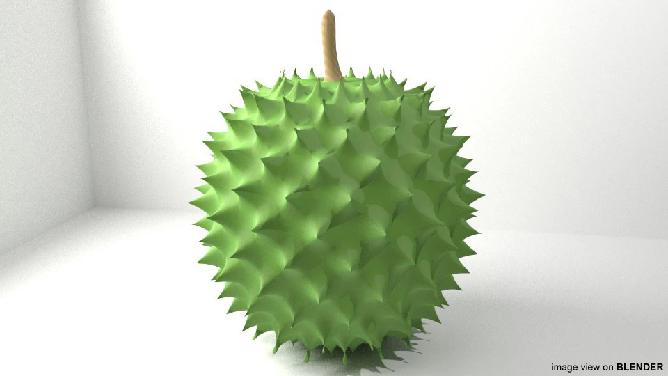 Fruit - Durian 3D Model .c4d .max .obj .3ds .fbx .stl .blend 