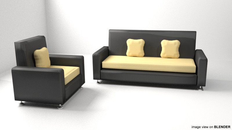 Sofa Set - Type 1 3Dモデル .c4d .max .obj .3ds .fbx .stl .blend 