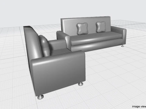 沙发套装 - 类型 1 3D 模型