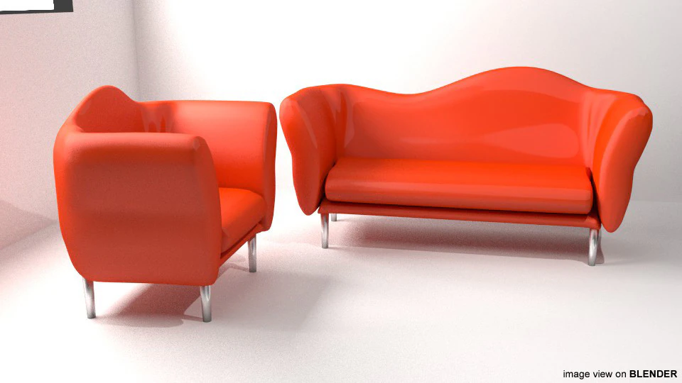 Sofa Set - Type 3 3D Model .c4d .max .obj .3ds .fbx .stl .blend 
