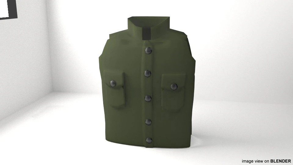Armour Vest - Type 1 3D Model .c4d .max .obj .3ds .fbx .stl .blend