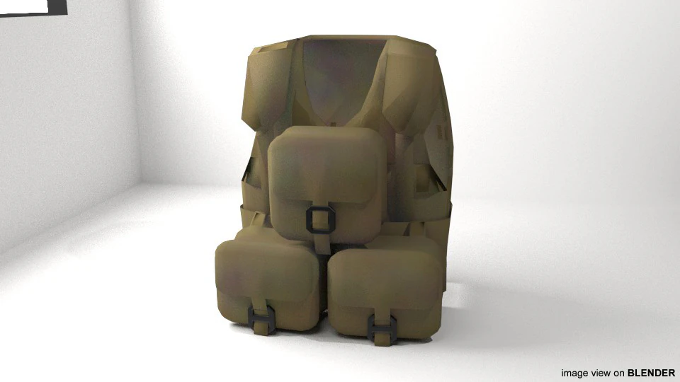 Armour Vest - Type 3 3D Model .c4d .max .obj .3ds .fbx .stl .blend 