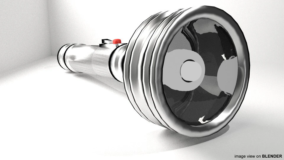 Flashlight - Type 1 3D Model .c4d .max .obj .3ds .fbx .stl .blend 