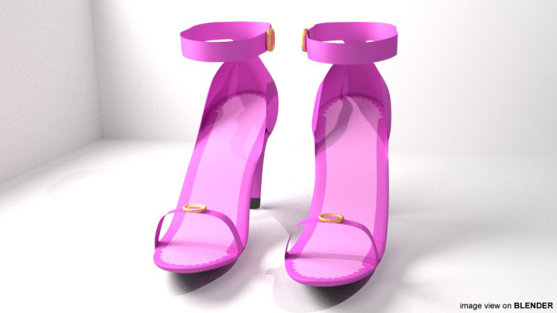 High-heeled Shoe - Type 2 3D Model .c4d .max .obj .3ds .fbx .stl .blend 