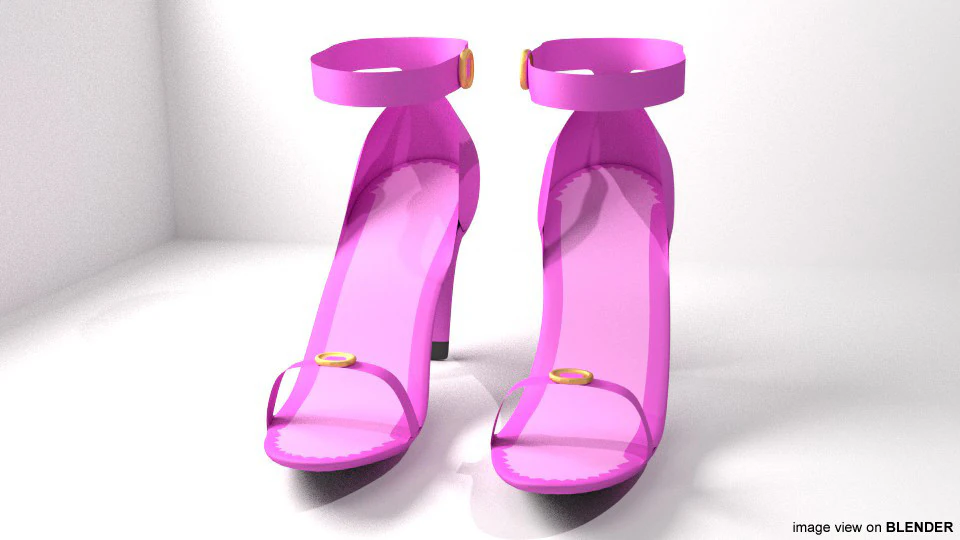 High-heeled Shoe - Type 2 3D Model .c4d .max .obj .3ds .fbx .stl .blend