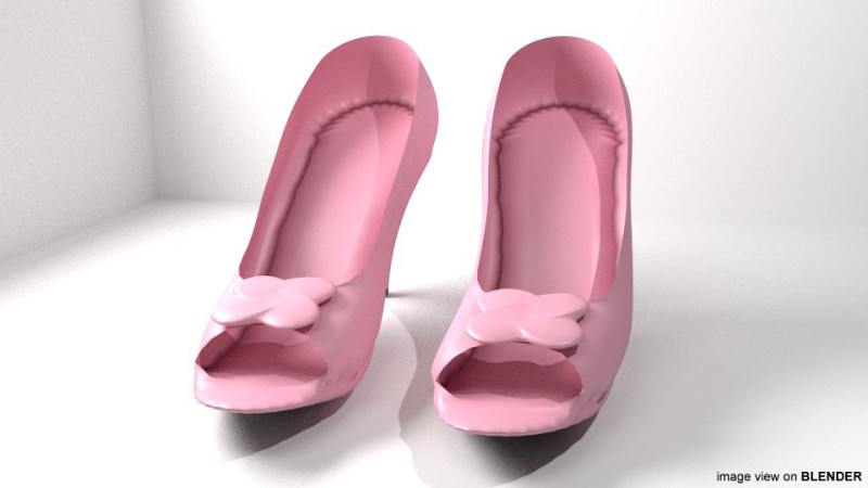 High-heeled Shoe - Type 3 3D Model .c4d .max .obj .3ds .fbx .stl .blend 