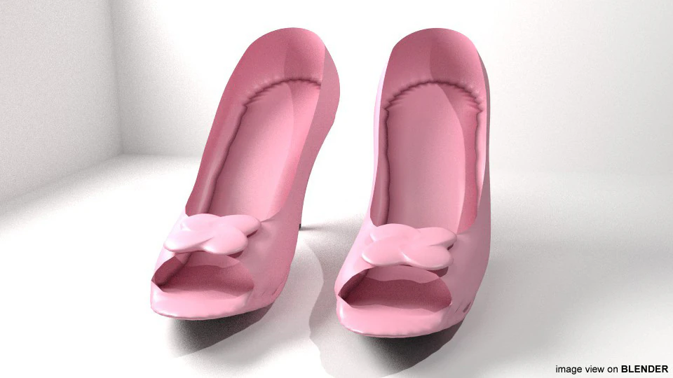 High-heeled Shoe - Type 3 3D Model .c4d .max .obj .3ds .fbx .stl .blend 