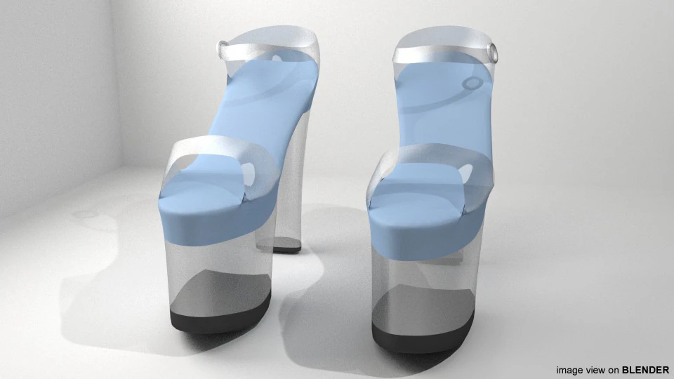 High-heeled Shoe - Type 5 3D Model .c4d .max .obj .3ds .fbx .stl .blend
