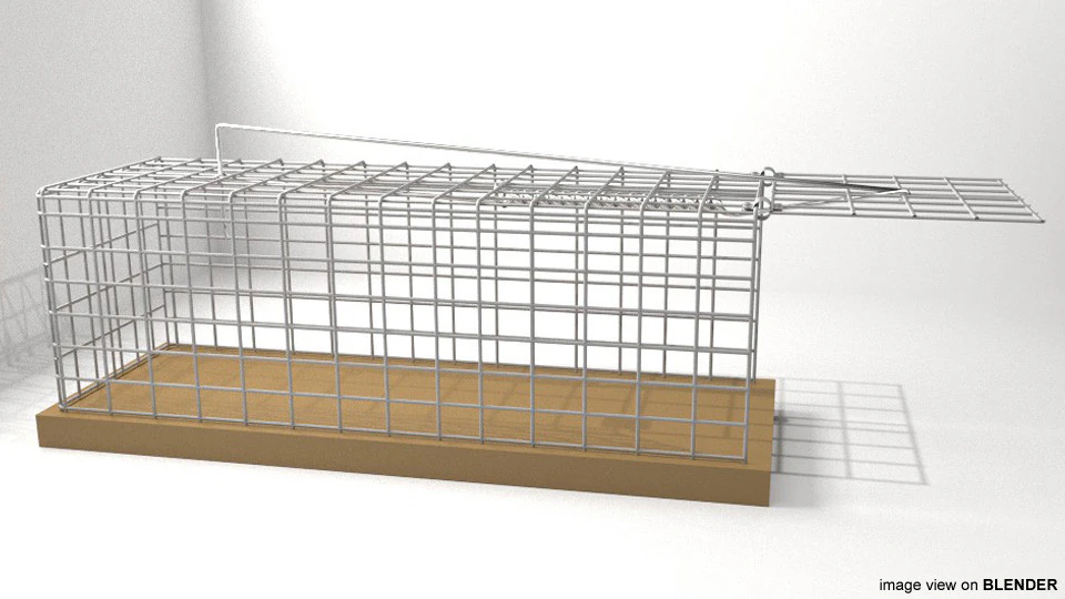 Animal Trapping - Cage-Trap 3D Model .c4d .max .obj .3ds .fbx .stl .blend 