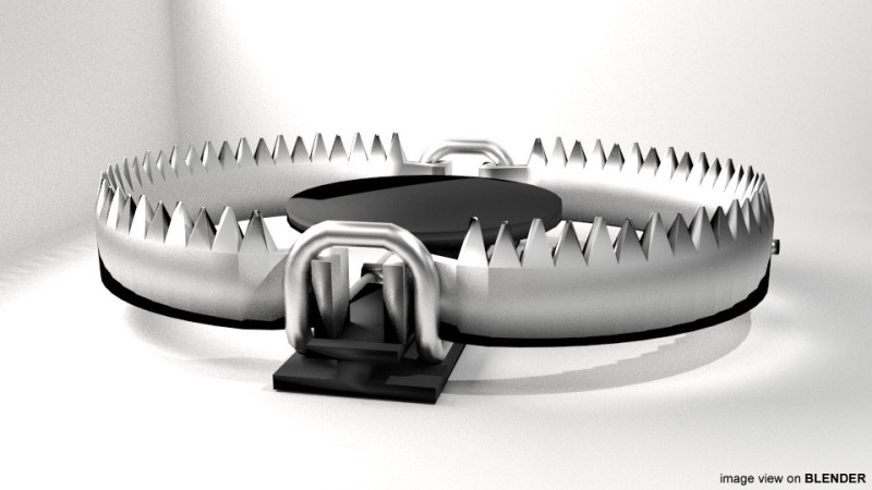 Animal Trapping - Leg-hold trap 3D Model .c4d .max .obj .3ds .fbx .stl .blend 
