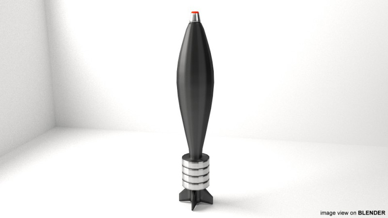 Mortar Ammo - Type 81mm 3D 모델 .c4d .max .obj .3ds .fbx .stl .blend 