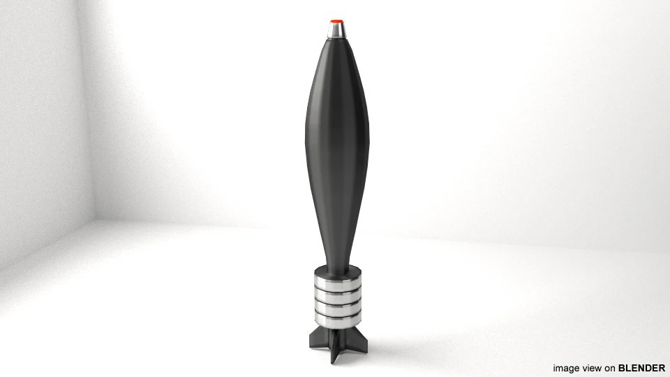 Mortar Ammo - Type 81mm 3D Model .c4d .max .obj .3ds .fbx .stl .blend 