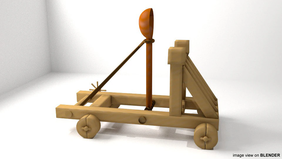 Catapult 3D Model .c4d .max .obj .3ds .fbx .stl .blend 