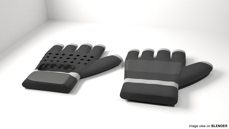 Fitness Gloves 3D Модель .c4d .max .obj .3ds .fbx .stl .blend 