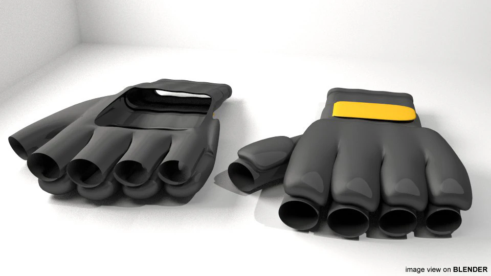 MMA Gloves 3D Model .c4d .max .obj .3ds .fbx .stl .blend 