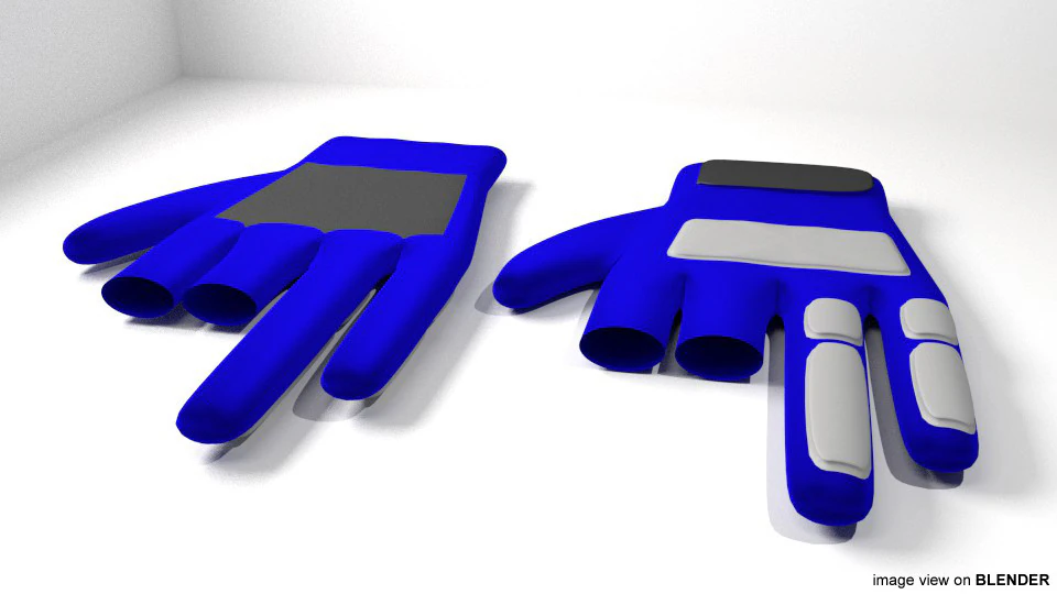 Paintball Gloves 3D Model .c4d .max .obj .3ds .fbx .stl .blend