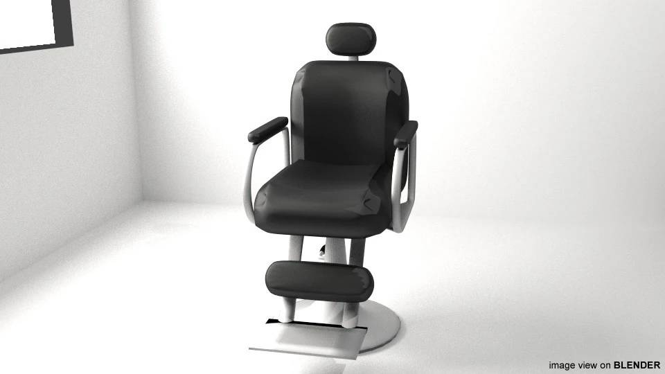 Barber Equipment - Chair 3D Model .c4d .max .obj .3ds .fbx .stl .blend