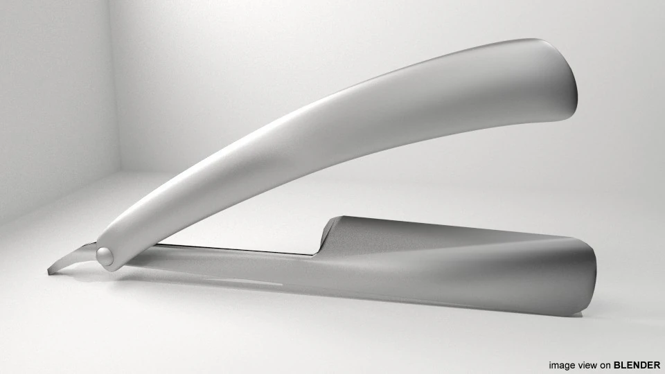 Barber Equipment - Razor 3D Model .c4d .max .obj .3ds .fbx .stl .blend