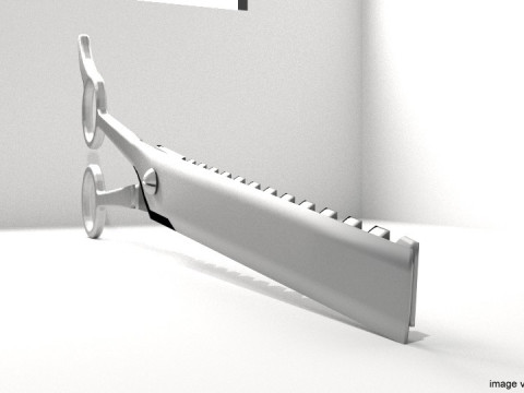Barber Equipment - Scissor Saw 3D Модель