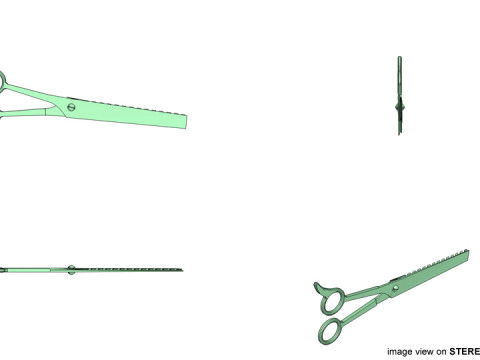 Barber Equipment - Scissor Saw 3D Модель