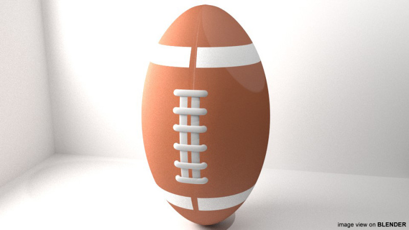 Sport Ball - Rugby 3D Model .c4d .max .obj .3ds .fbx .stl .blend 