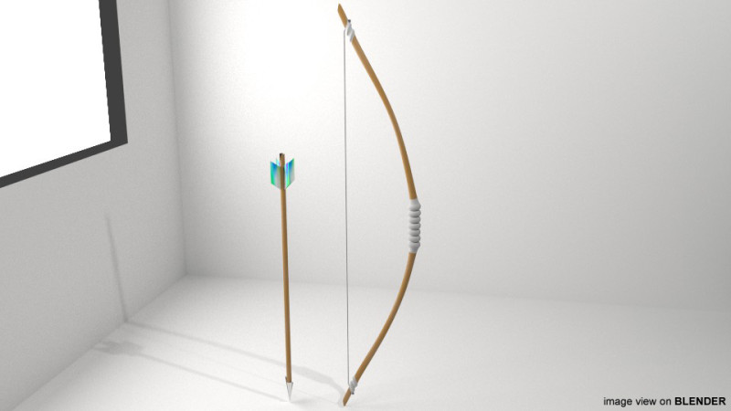 Self Bow Archery 3D Model .c4d .max .obj .3ds .fbx .stl .blend 
