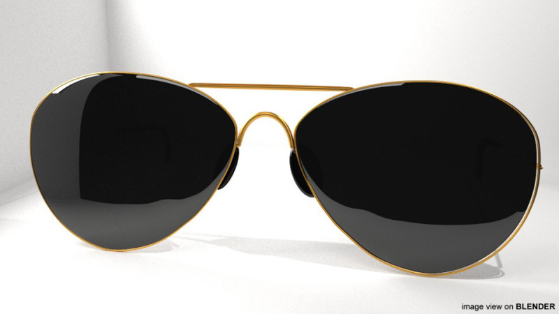Sunglasses - Aviator 3D Model .c4d .max .obj .3ds .fbx .stl .blend 