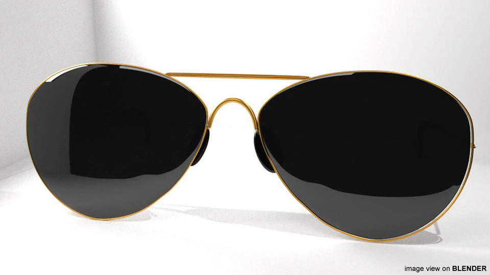 Sunglasses - Aviator 3D Model .c4d .max .obj .3ds .fbx .stl .blend 