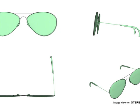 Sunglasses - Aviator 3D Model