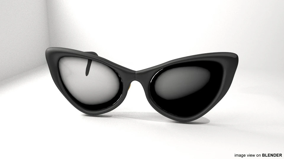 Sunglasses - Cateyes 3D Model .c4d .max .obj .3ds .fbx .stl .blend 