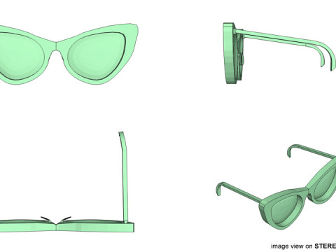 Sunglasses - Cateyes 3D Model