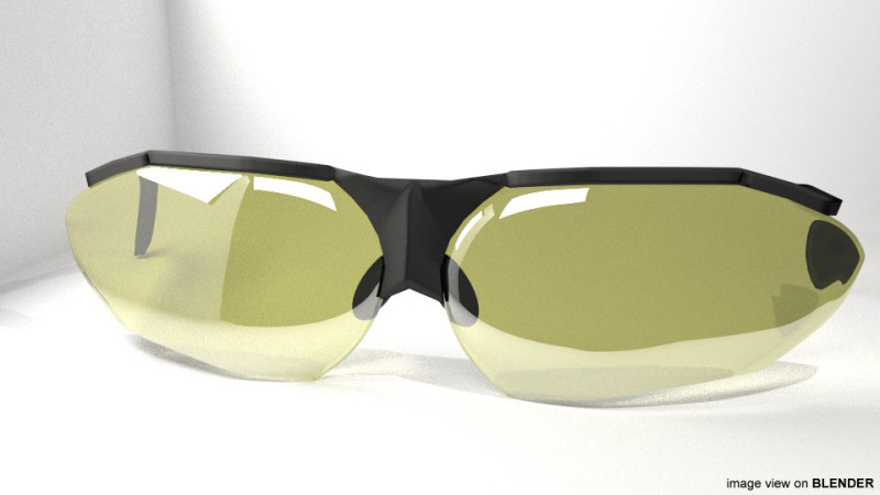 Sunglasses - Wrap-around Modello 3D .c4d .max .obj .3ds .fbx .stl .blend 