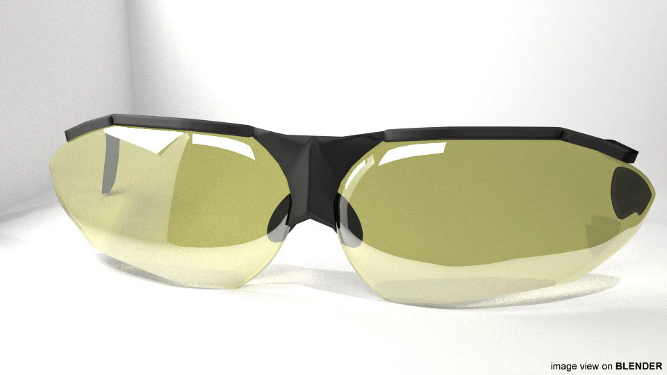 Sunglasses - Wrap-around 3D Model .c4d .max .obj .3ds .fbx .stl .blend 