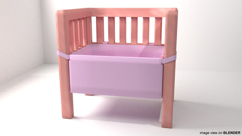 Bed - Bassinet Model 3D .c4d .max .obj .3ds .fbx .stl .blend 