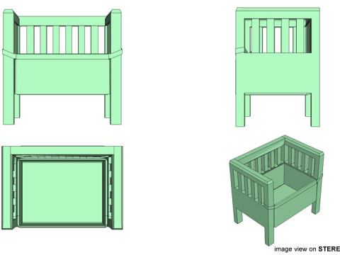 Bed - Bassinet Model 3D