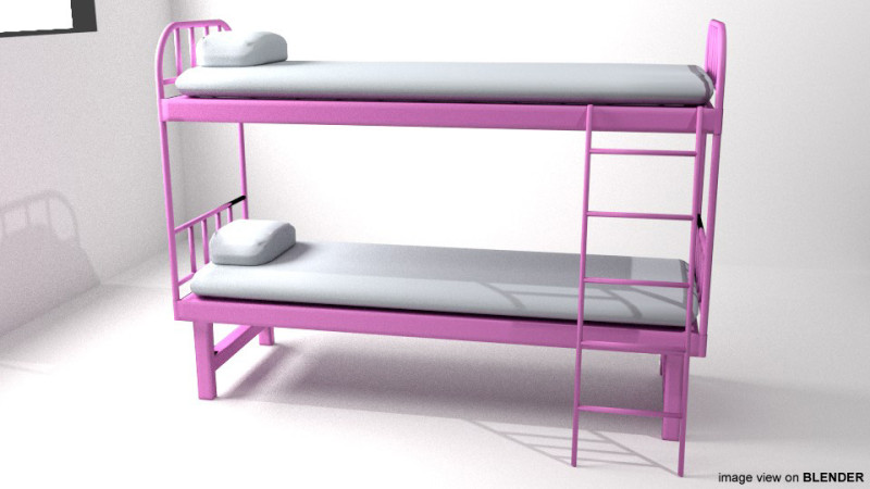 Bed - Bunk Bed 3D मॉडल .c4d .max .obj .3ds .fbx .stl .blend 