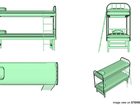 Bed - Bunk Bed 3D मॉडल