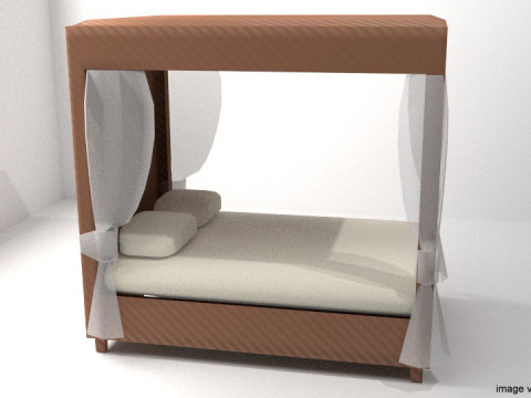 Bed - Four Poster 3Dモデル