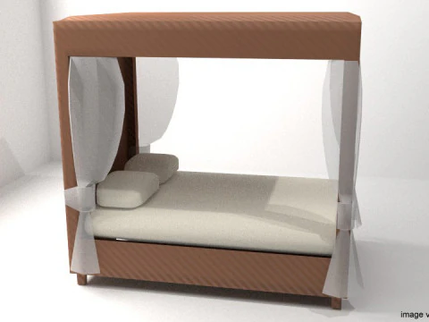 Кровать с балдахином 3D Модель