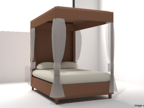 Bed - Four Poster 3D Model