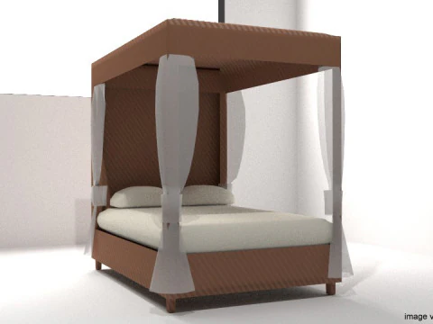 Bed - Four Poster 3D Model