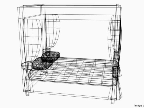 Bed - Four Poster 3D Model
