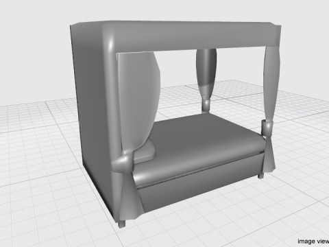 Bed - Four Poster 3D Model