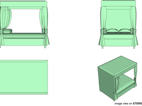 Bed - Four Poster 3D Model