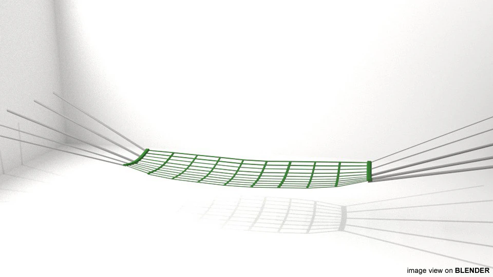 Bed - Hammock 3D Model .c4d .max .obj .3ds .fbx .stl .blend 