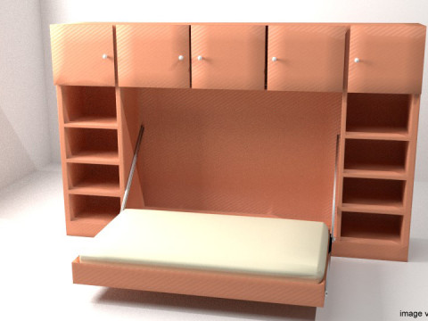 Bed - Murphy Bed 3D Модель